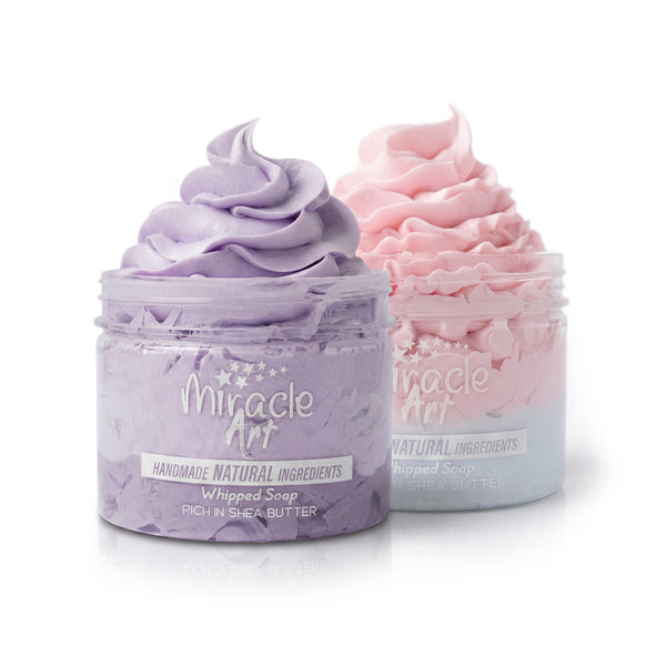 Miracle Art Whipped Soap | 2 PCS Bundle | Lavender Lush & Baby Powder Scent
