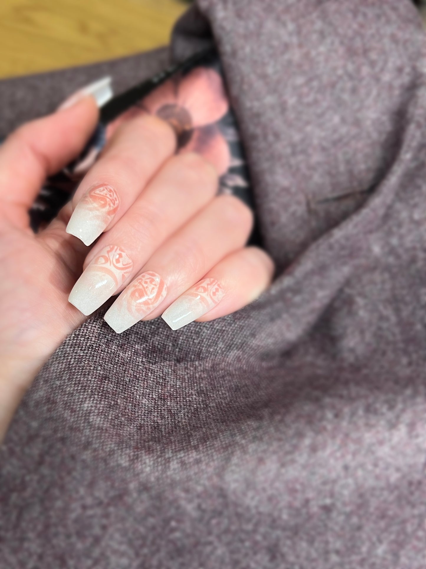 Miracle Art Salon Acrylic Nails Coffin, 30 Pieces Calligraphy Pink2What Co30009