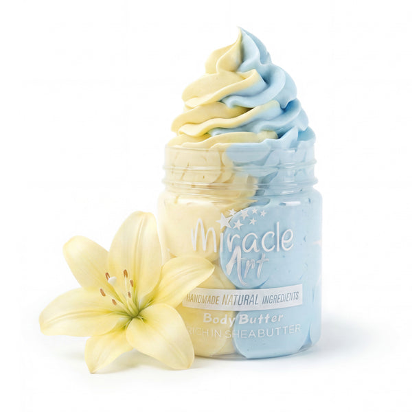 Miracle Art Lily Blossom Body Butter — UAE Certified 100% Handmade Premium Moisturizer with Shea & Kokum Butter | Pure Lily Flower Scent | Elegant Gift for Her