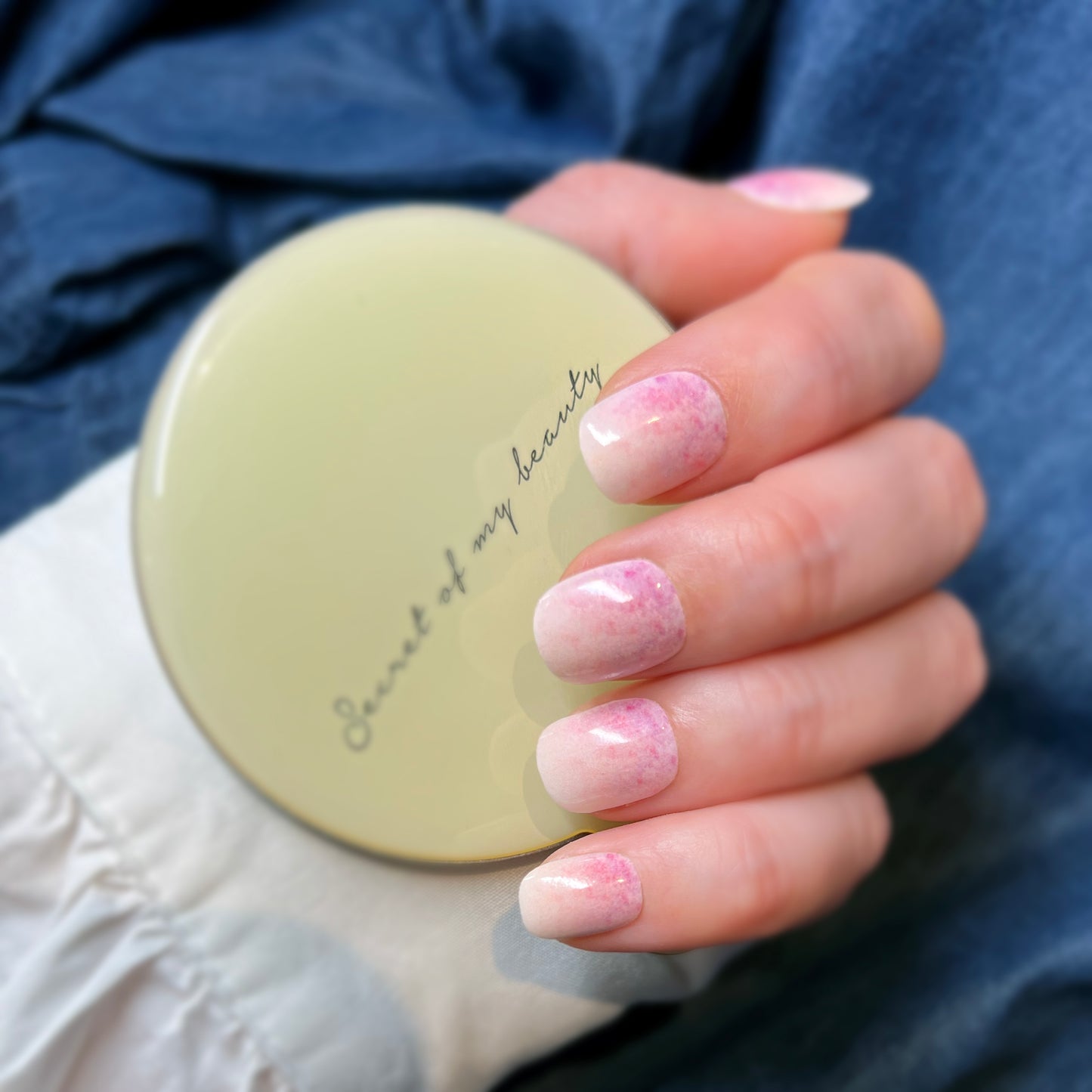 Miracle Art Salon Acrylic Nails Short Length, 24 Pieces Misty Rose Ombre SH24014