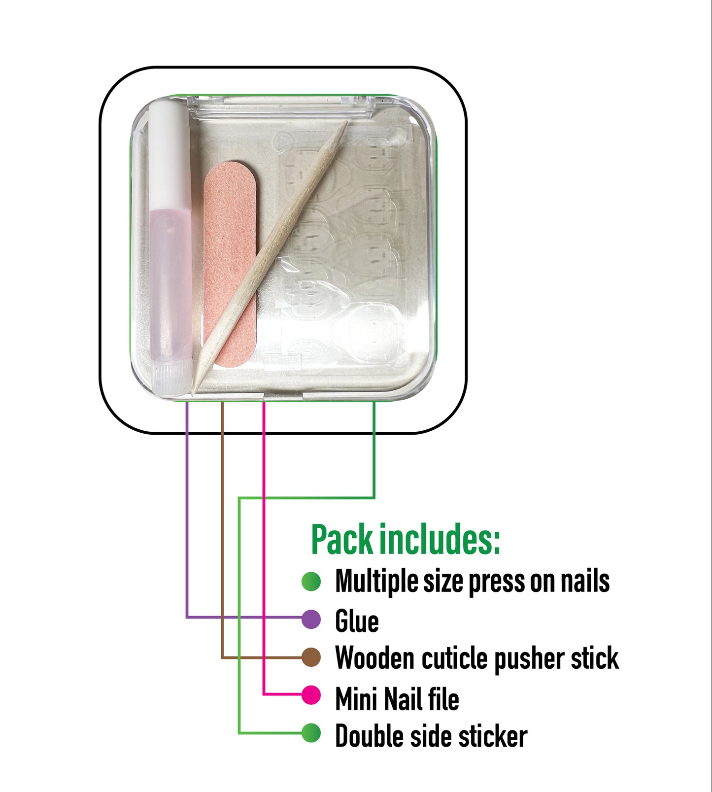 Miracle Art Salon Acrylic Nails Short Length, 24 Pieces Misty Rose Ombre SH24014