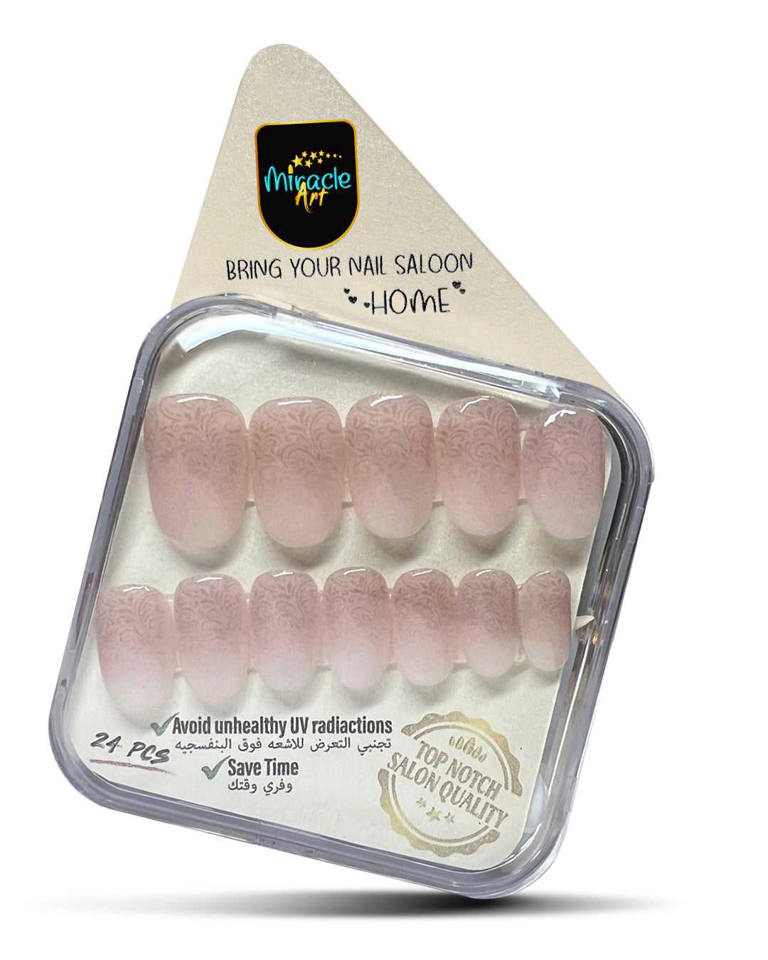 Miracle Art Salon Acrylic Nails Medium Round, 24 Pieces Plum Ombre R24006