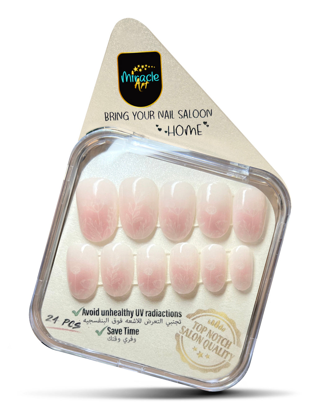 Miracle Art Salon Acrylic Nails Medium Round , 24 Pieces Breeze R24011