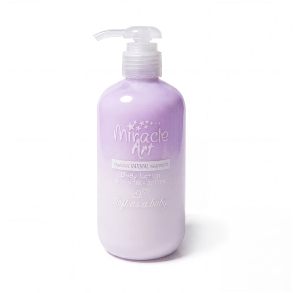 Miracle Art Lavender Lush body lotion bottle, front view
