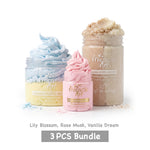 Miracle Art | 3 PCS Bundle | Rose Musk body butter |  Vanilla Dream Sugar scrub | Lily Blossom Whipped Soap - image 1