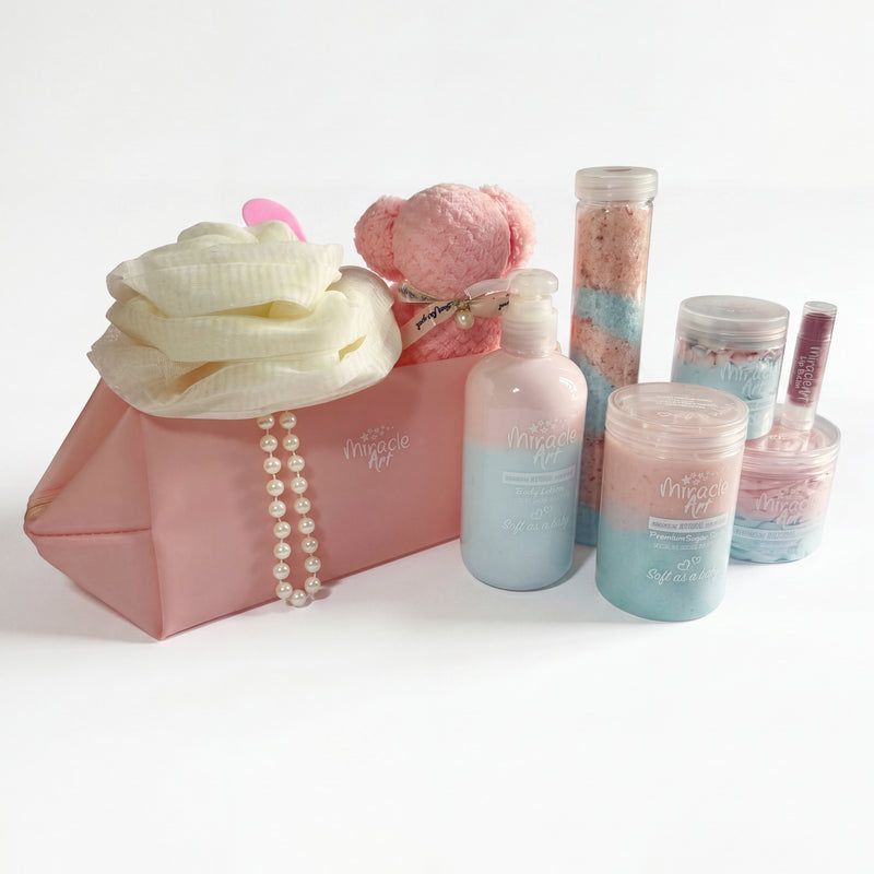 Miracle Art 9-piece Baby Powder scented skincare gift set