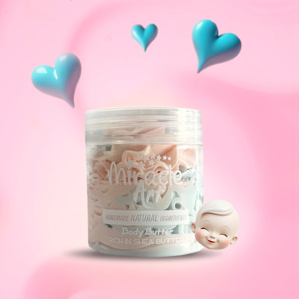 Miracle Art Baby Powder Whipped Body Butter — Best Seller | UAE Certified Natural Moisturizer with Shea Butter & Kokum Butter | Lorenzo Inspired Scent