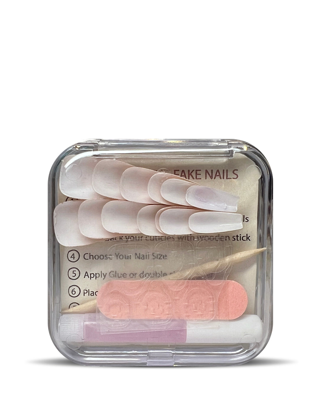 Miracle Art Salon Acrylic Nails Coffin, 30 Pieces Peachy Marble Co30006