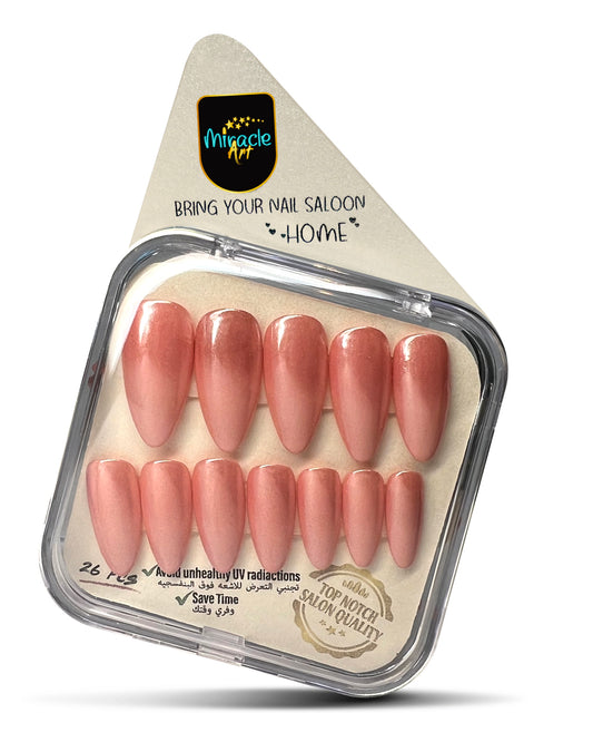 Miracle Art Salon Acrylic Nails Almond, 26 Pieces Dark salmon pink ombre AL26007