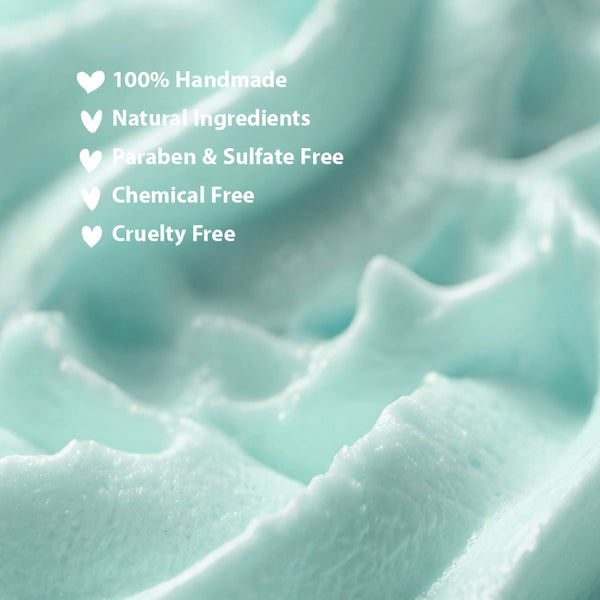 Close-up of Miracle Art Royal Arabian Whipped Soap rich lather texture made with natural shea butter