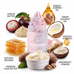 Miracle Art Velvet Raspberry & Rose Body Butter texture — rich whipped shea and kokum butter, handmade UAE - image 2