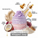 Miracle Art Velvet Raspberry & Rose Whipped Soap texture — cloud-like whipped lather, natural handmade in UAE - image 2