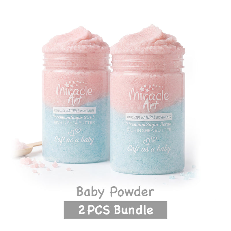 Miracle Art Sugar scrub |2 PCS | baby powder scent