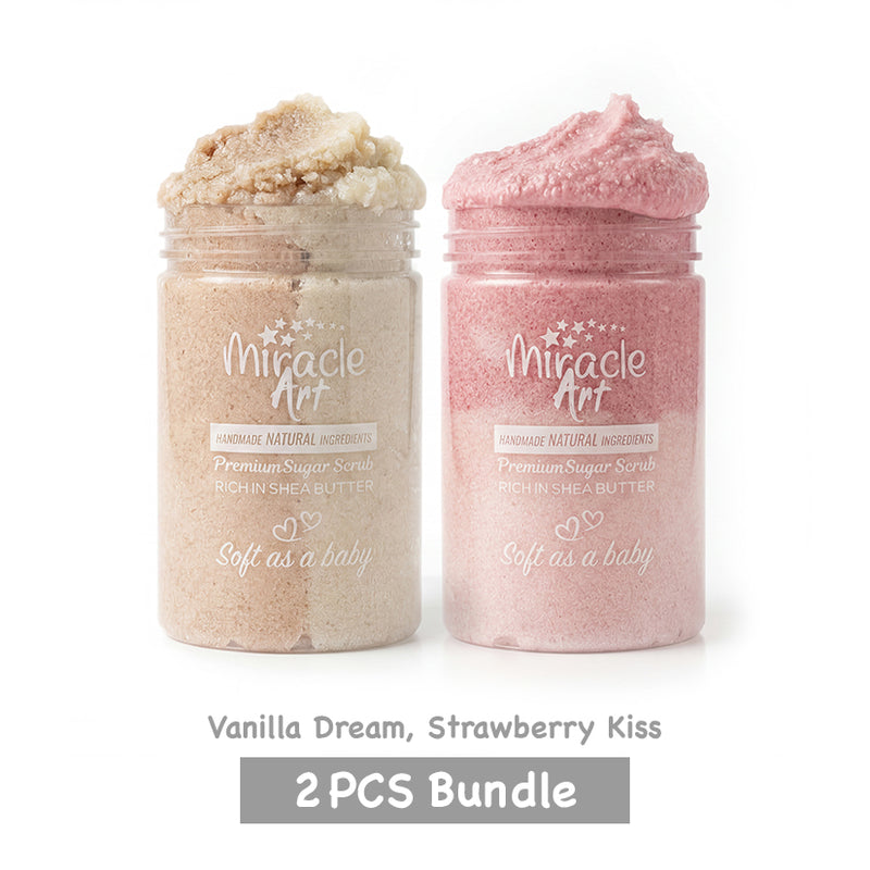 Miracle Art Sugar scrub | 2PCS | Vanilla Dream & Strawberry Kiss