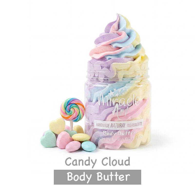 Miracle Art Candy Cloud  Body Butter — UAE Certified 100% Handmade Natural Moisturizer | Sweet Candy Scent | Fun Gift for Teens | Sensitive Skin Safe | Chemical-Free