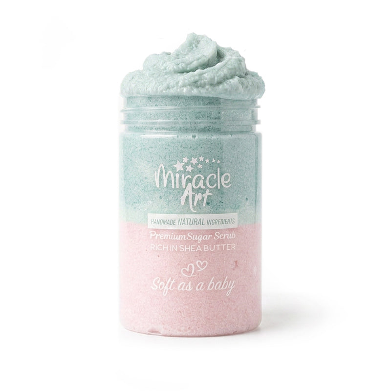 Miracle Art Candy Cloud Sugar Scrub — UAE Certified 100% Handmade Natural Exfoliator with Shea & Mango Butter | Sweet Candy Scent | Dead Skin Removal | Silky Smooth Skin | Fun Gift for Teens & All Ages